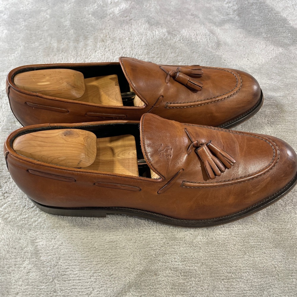 Brooks Brothers Loafers Dress Shoes Mens 8.5 Brown Leather Tassel Italy Luxury